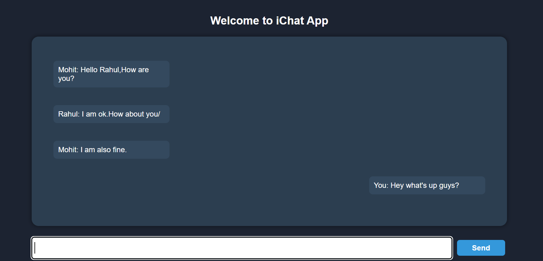 Screenshot of web app